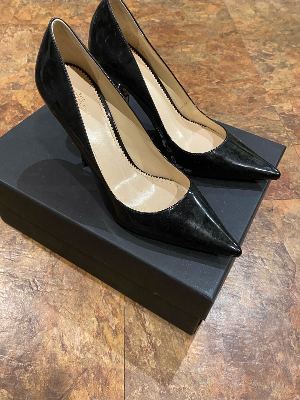 Marc Jacobs Black Patent Pointed-Toe Pumps